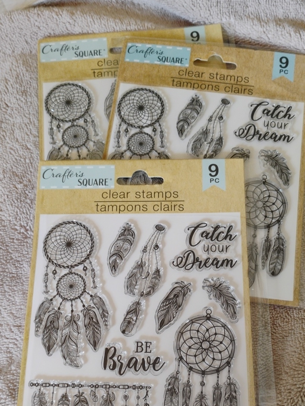 'Catch Your Dream' Clear Stamp Set Of 3